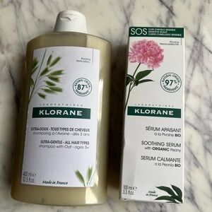 Klorane Ultra-Gentle Oat Shampoo & Soothing Peony Serum Set - New